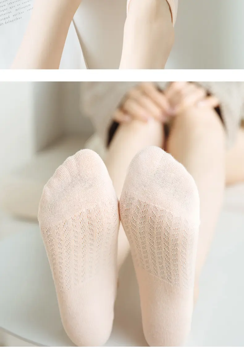 Socks Women's Spring and Summer Thin Shallow Mouth Invisible Boat Socks Non-slip and Non-falling Mesh Breathable Air-conditioning Socks Women's Socks — feature 12