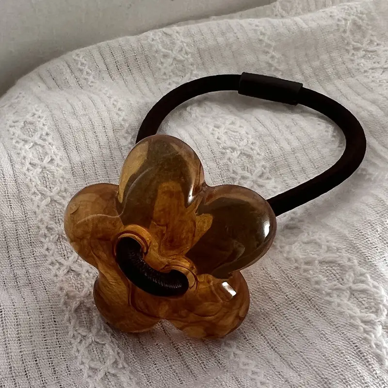 Flower Hair Rings with Ink Wash Texture — feature 11