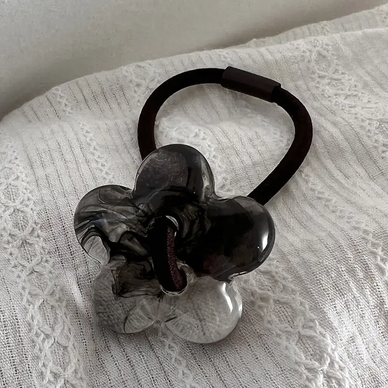 Flower Hair Rings with Ink Wash Texture - Image 5