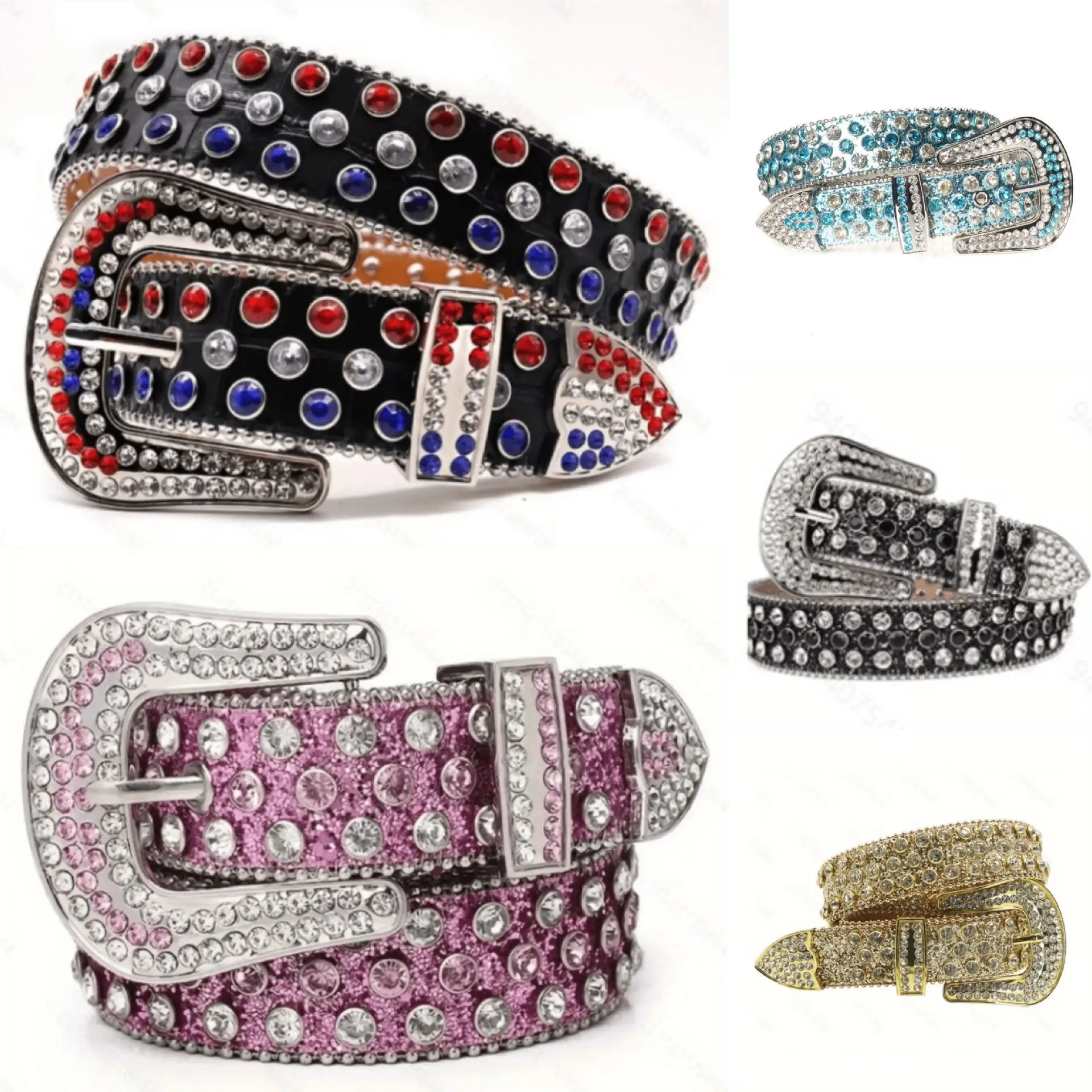Rhinestone Bling Belt Hot Girl Punk Diamond Belt Pin Buckle Retro Metal - Image 5