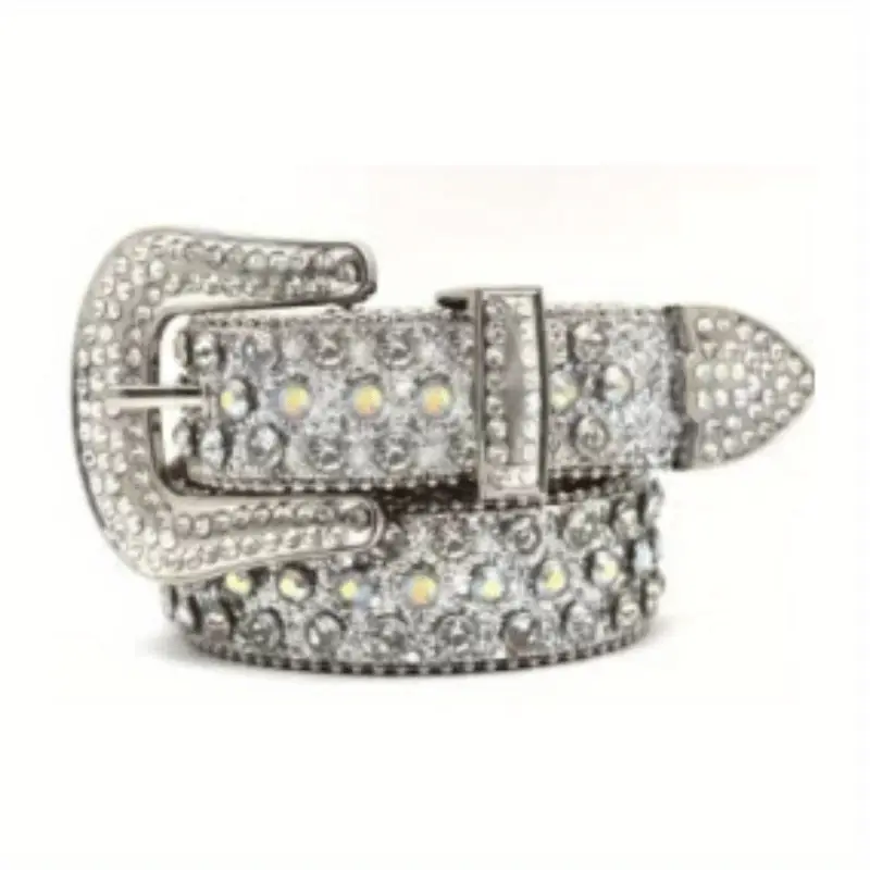 Rhinestone Bling Belt Hot Girl Punk Diamond Belt Pin Buckle Retro Metal β feature 1