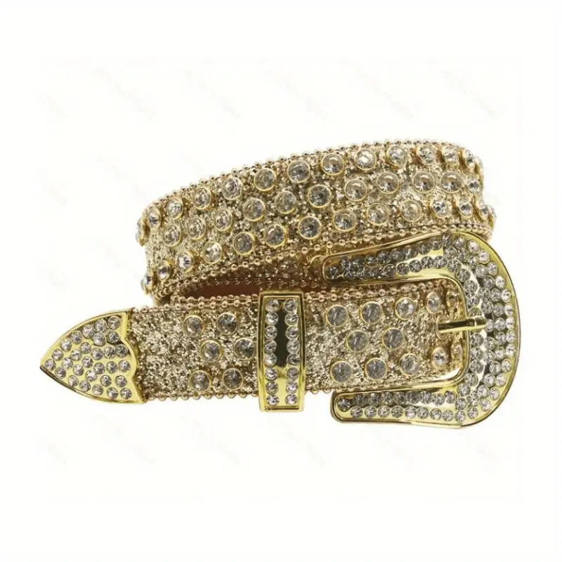 Rhinestone Bling Belt Hot Girl Punk Diamond Belt Pin Buckle Retro Metal β feature 4