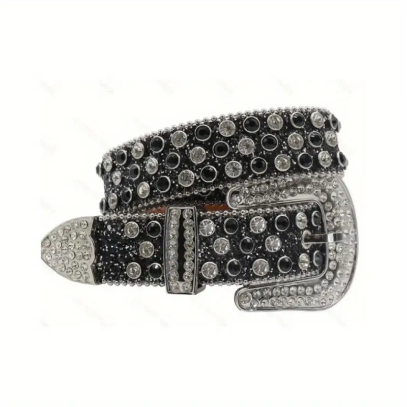 Rhinestone Bling Belt Hot Girl Punk Diamond Belt Pin Buckle Retro Metal β feature 7