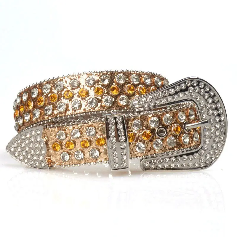 Rhinestone Bling Belt Hot Girl Punk Diamond Belt Pin Buckle Retro Metal β feature 8