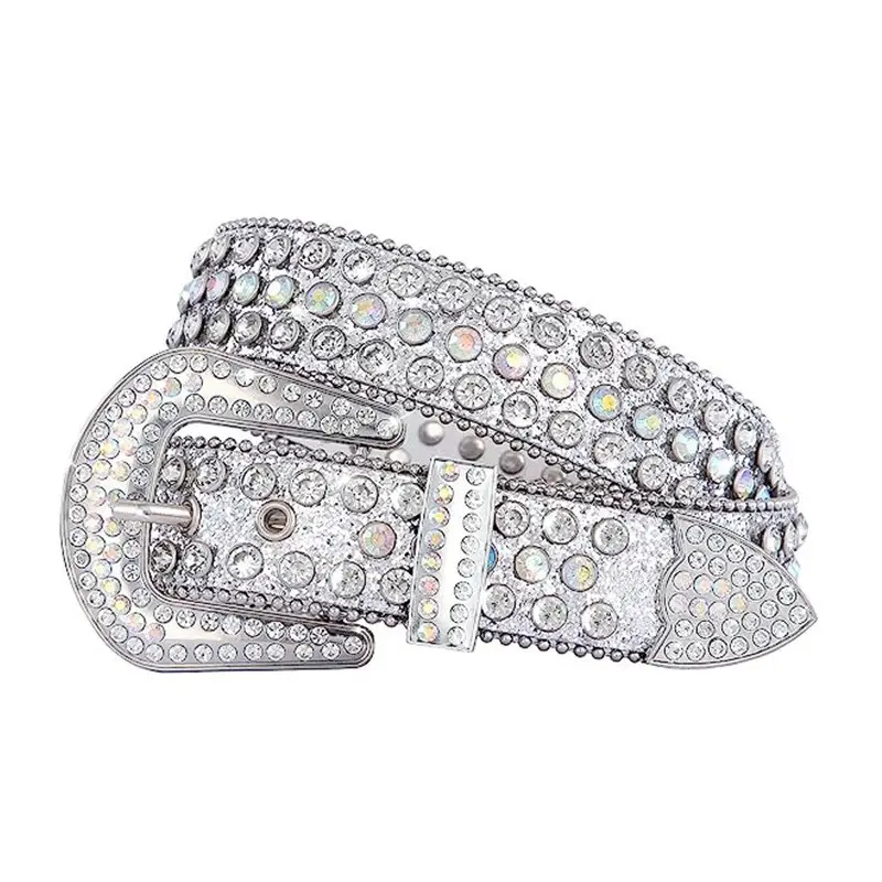 Rhinestone Bling Belt Hot Girl Punk Diamond Belt Pin Buckle Retro Metal β feature 9