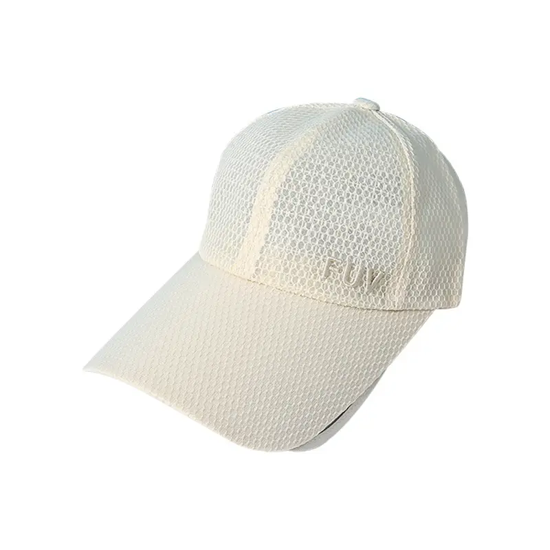 Women's FUV Mesh Cap Beige with Embroidered Logo - Image 8