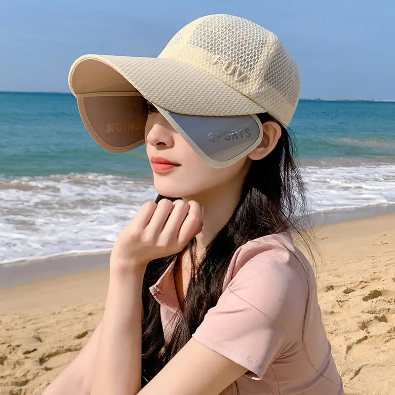 Women's FUV Mesh Cap Beige with Embroidered Logo — feature 12
