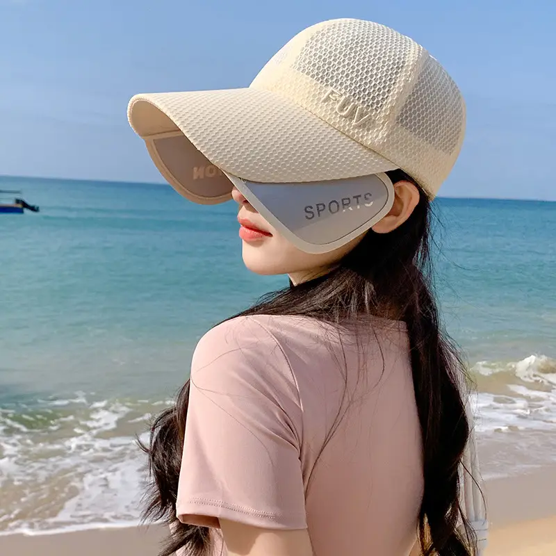 Women's FUV Mesh Cap Beige with Embroidered Logo — feature 13