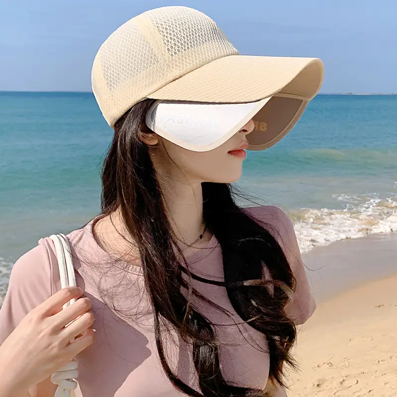Women's FUV Mesh Cap Beige with Embroidered Logo — feature 16