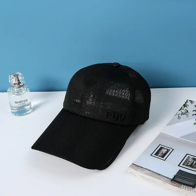 Women's FUV Mesh Cap Beige with Embroidered Logo - Image 3