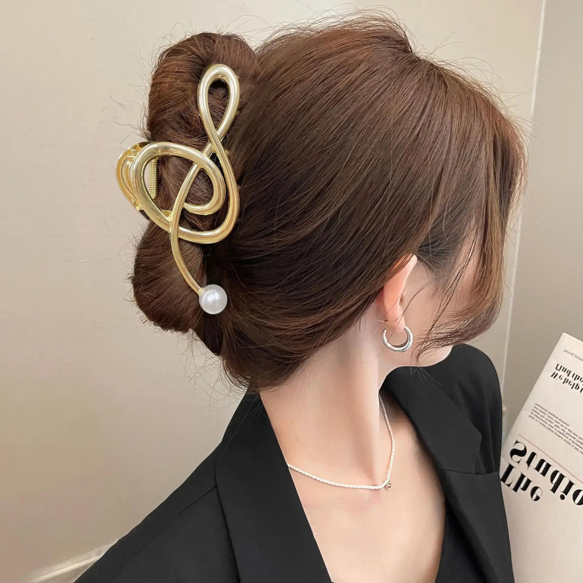 Silver Pearl Hairpin Clip for Women - Image 8
