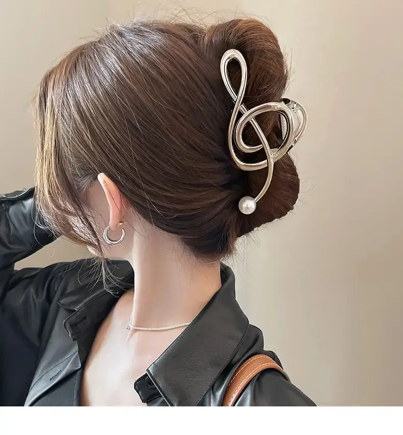 Silver Pearl Hairpin Clip for Women — feature 7