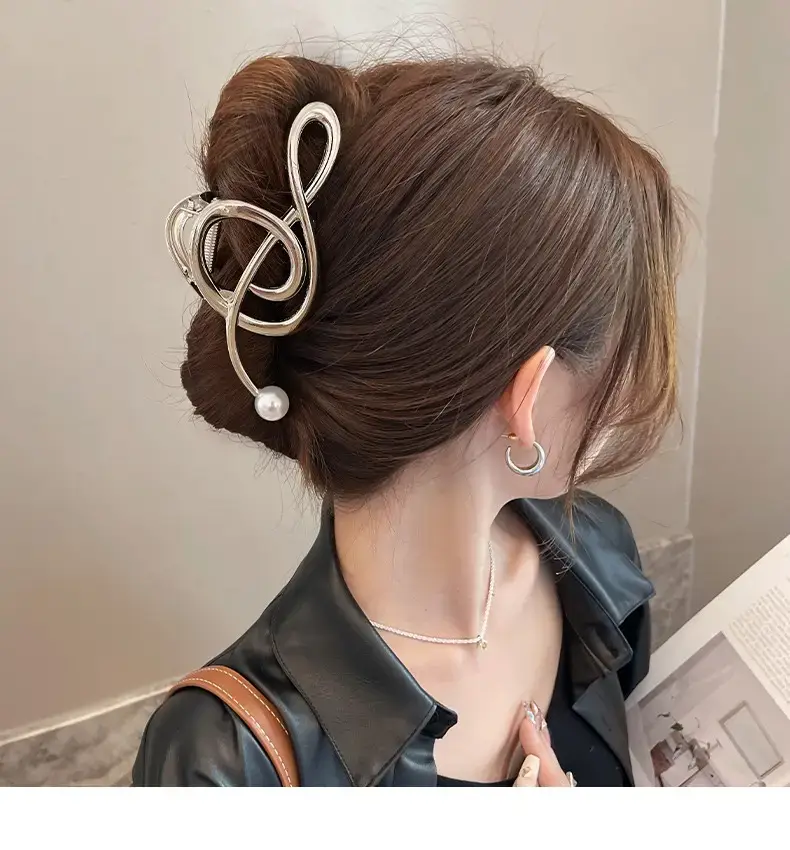 Silver Pearl Hairpin Clip for Women — feature 8