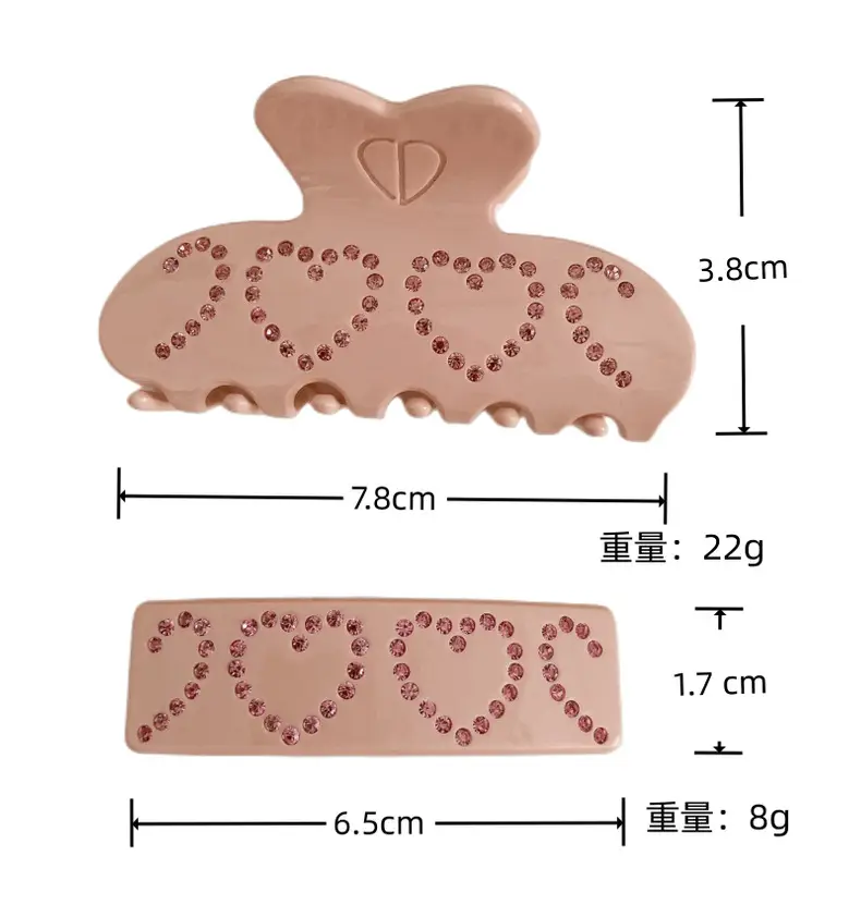 Diamond-embedded Love Clip Hairpin for Girls — feature 22