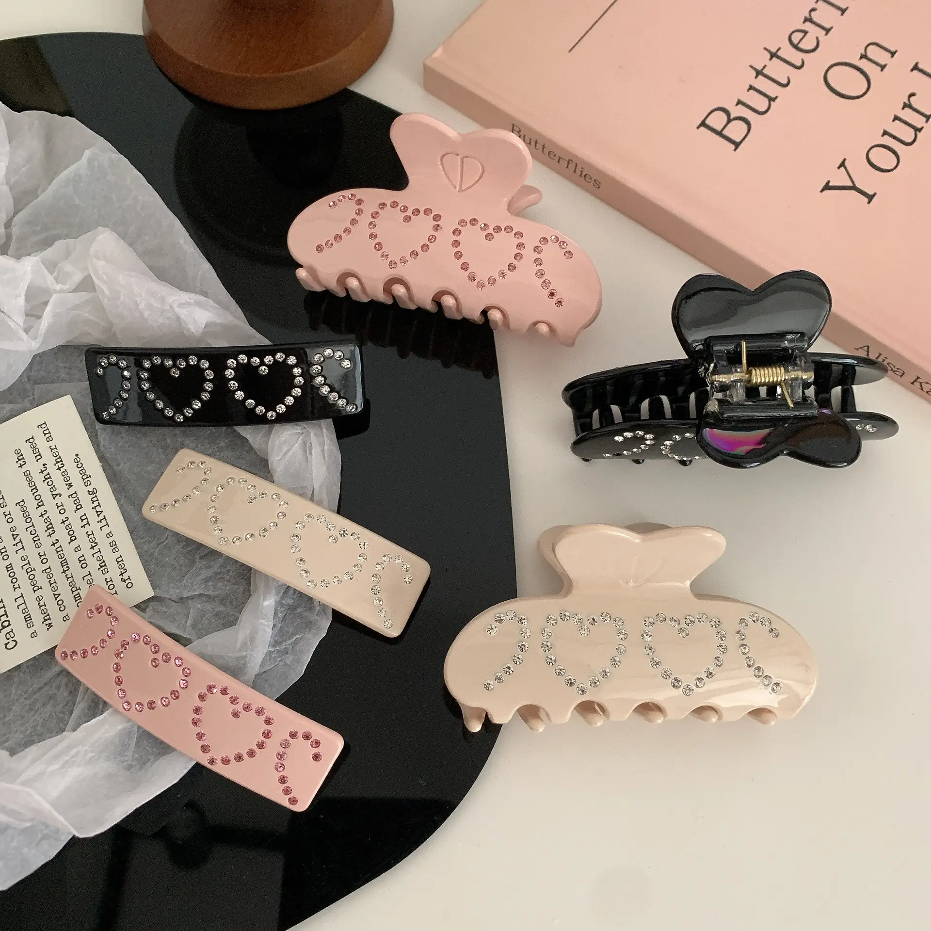 Diamond-embedded Love Clip Hairpin for Girls — feature 37