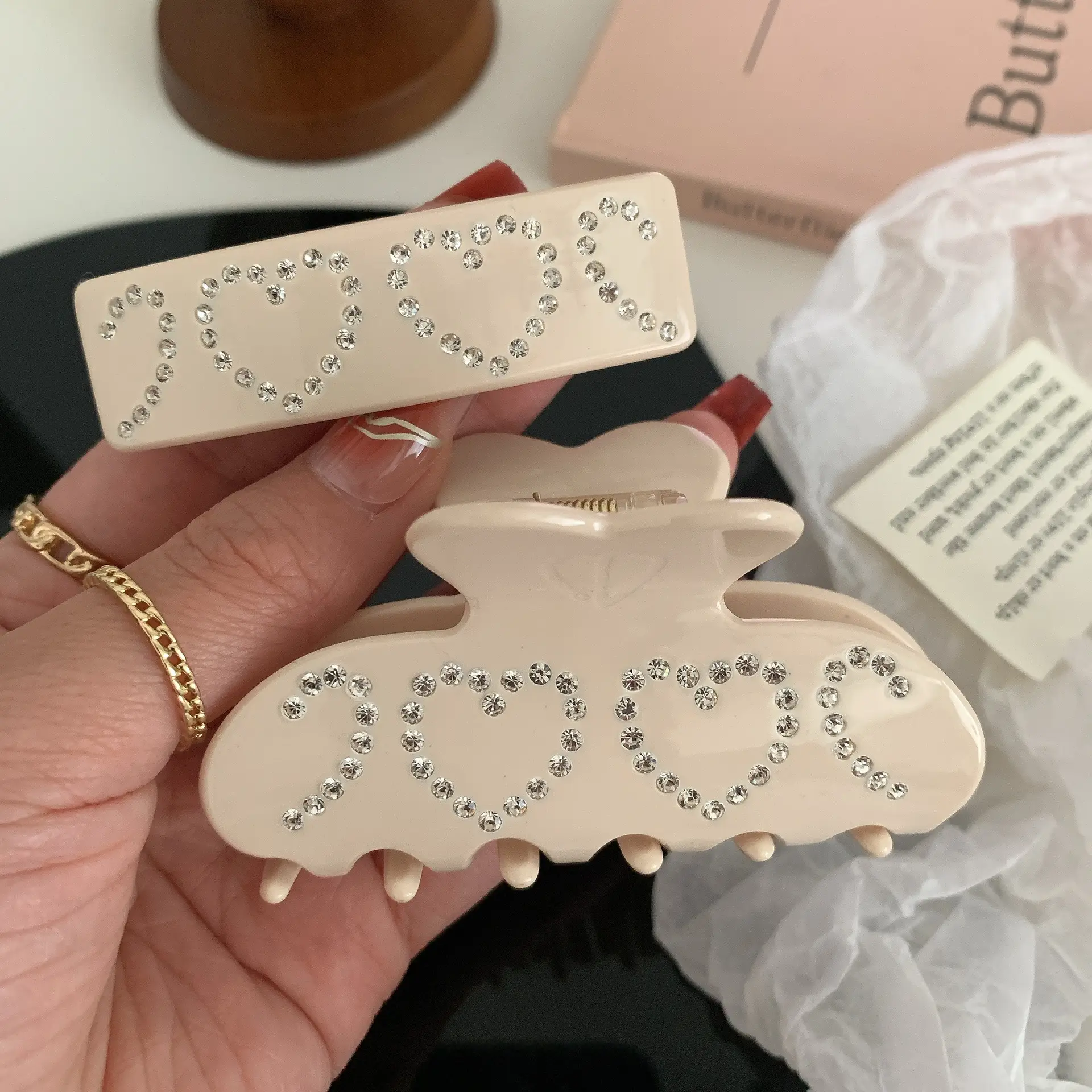 Diamond-embedded Love Clip Hairpin for Girls — feature 38