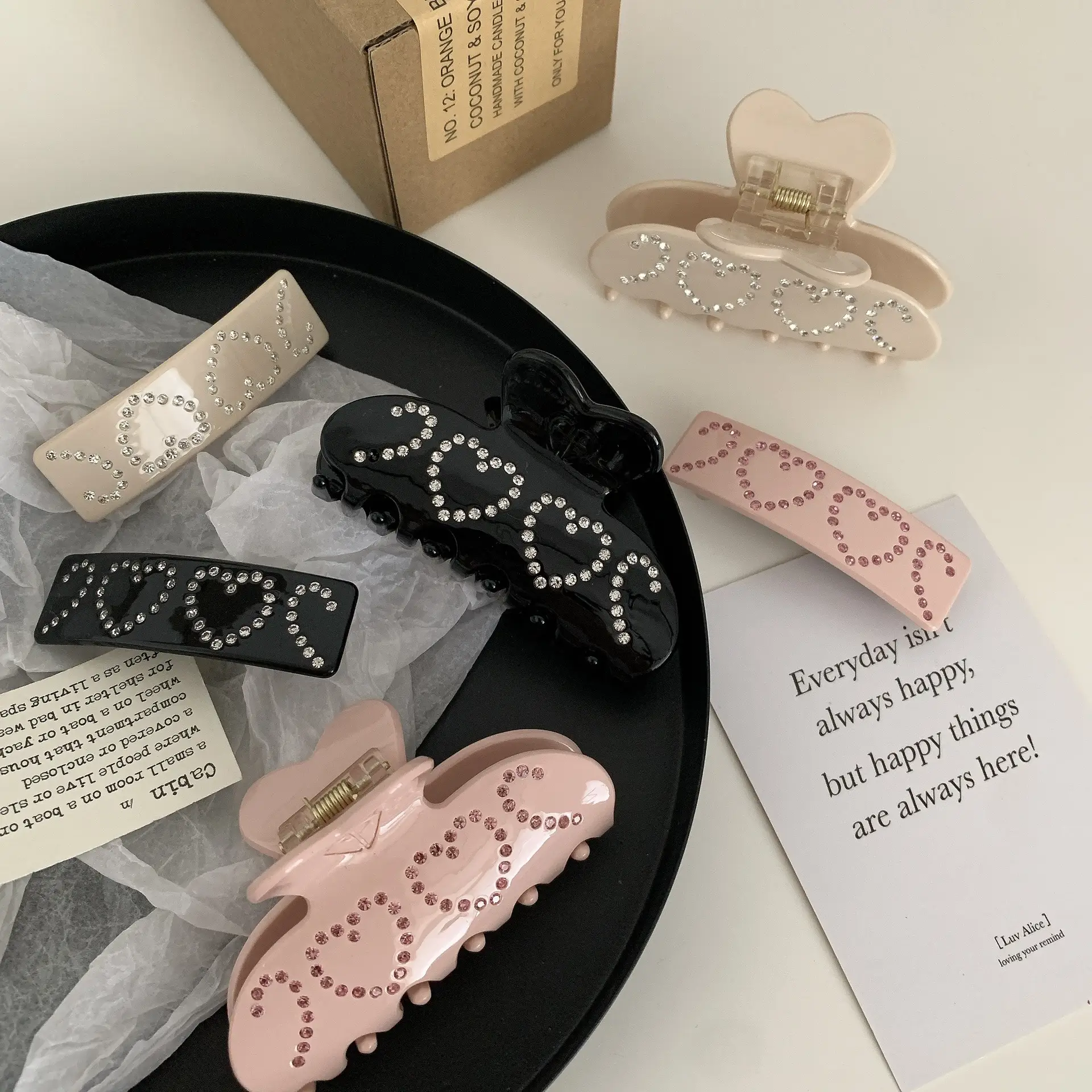 Diamond-embedded Love Clip Hairpin for Girls — feature 42