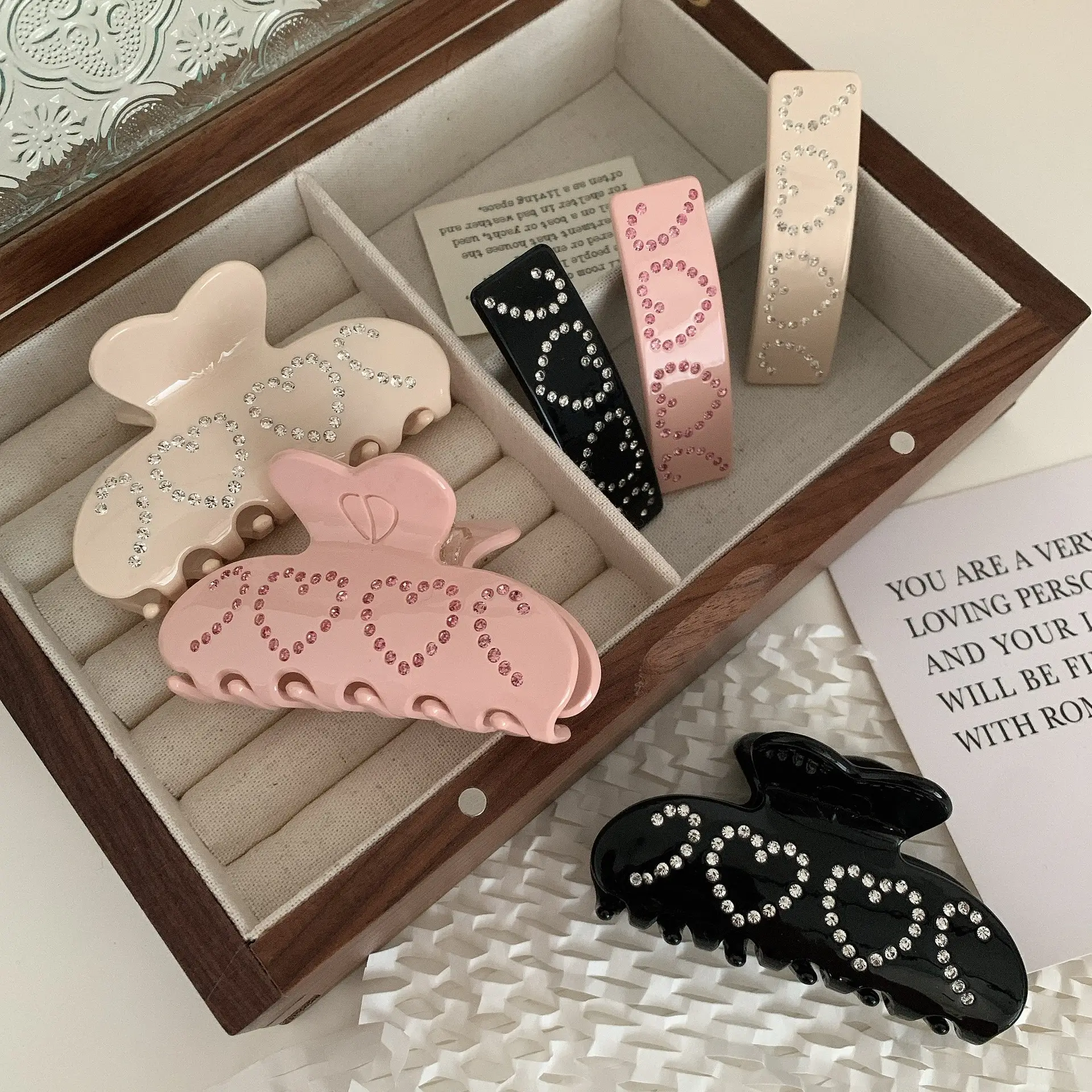 Diamond-embedded Love Clip Hairpin for Girls — feature 44