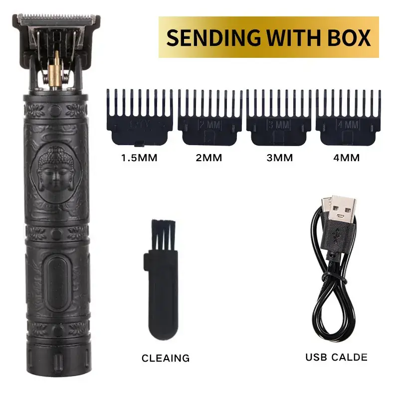 Professional Electric Hair Clipper with Carved Design - Image 2