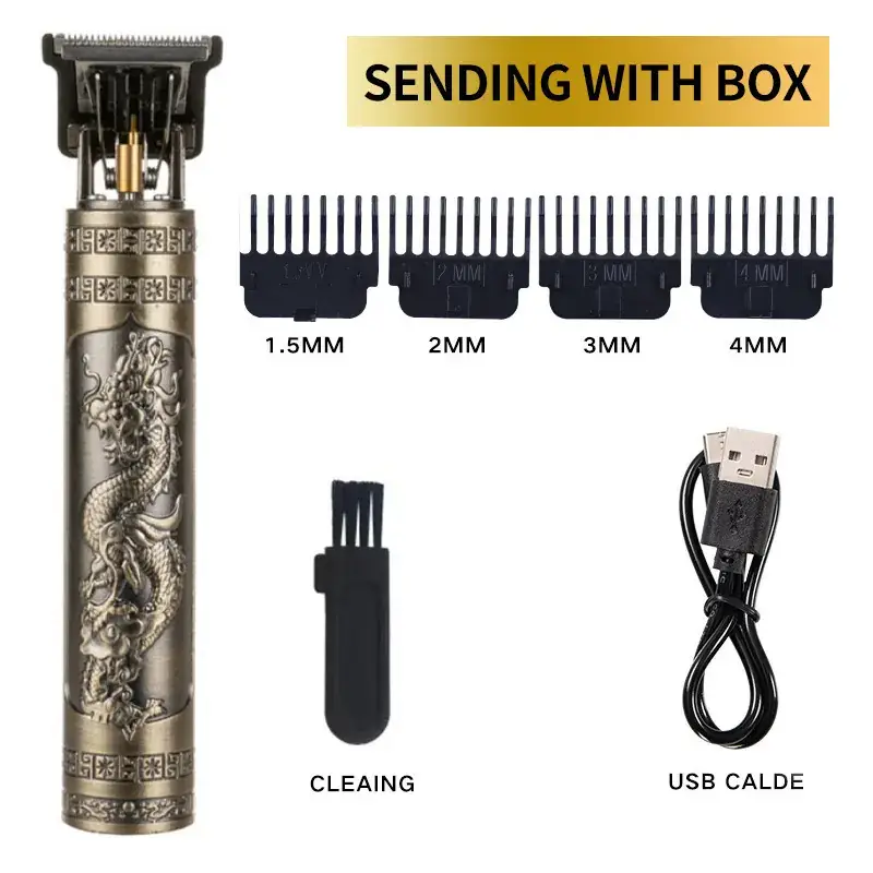 Professional Electric Hair Clipper with Carved Design - Image 5