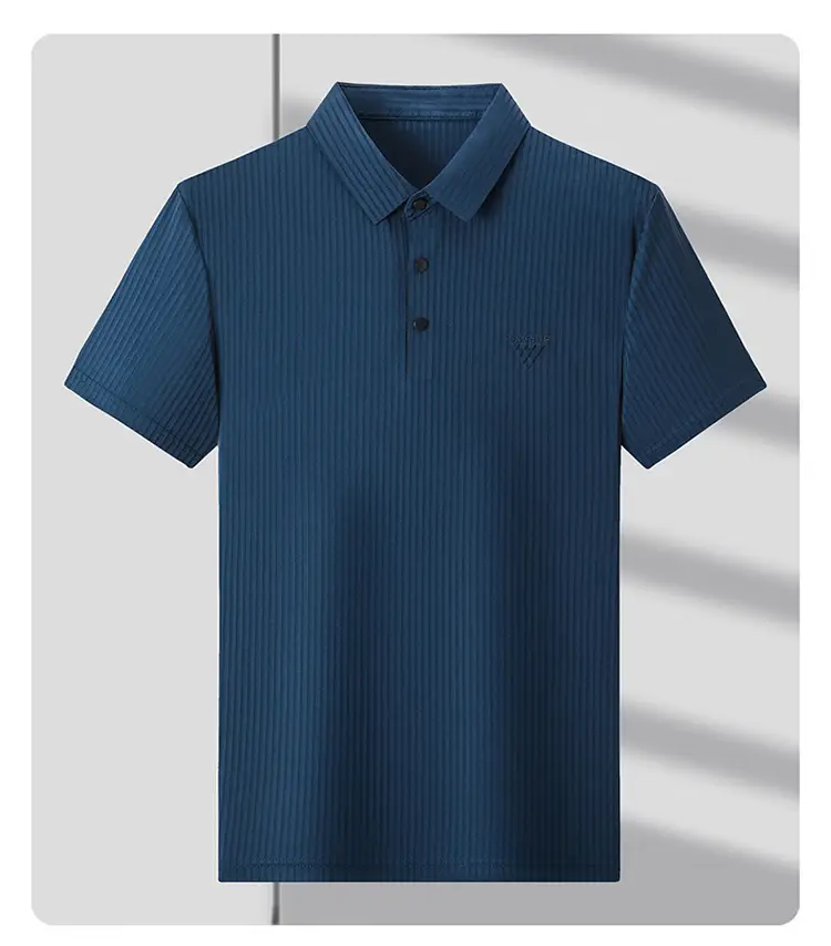 Men Purple Striped Polo Shirt Short Sleeve — feature 14