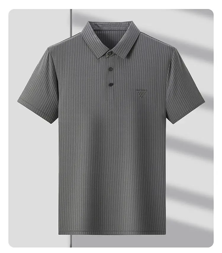 Men Purple Striped Polo Shirt Short Sleeve — feature 23