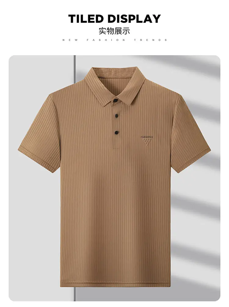 Men Purple Striped Polo Shirt Short Sleeve — feature 4