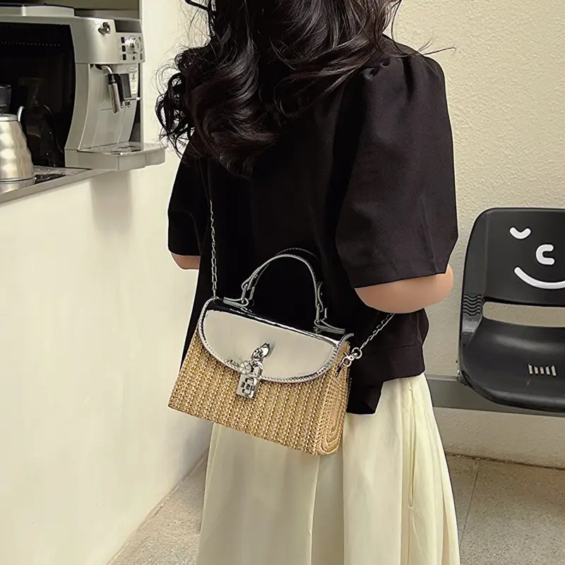 Women's 2023 Summer Casual Crossbody Bag Black Gold - Image 4