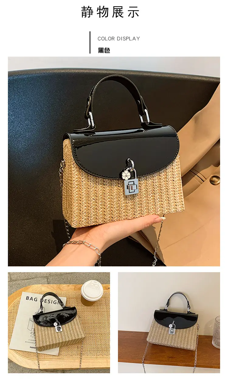 Women's 2023 Summer Casual Crossbody Bag Black Gold — feature 18