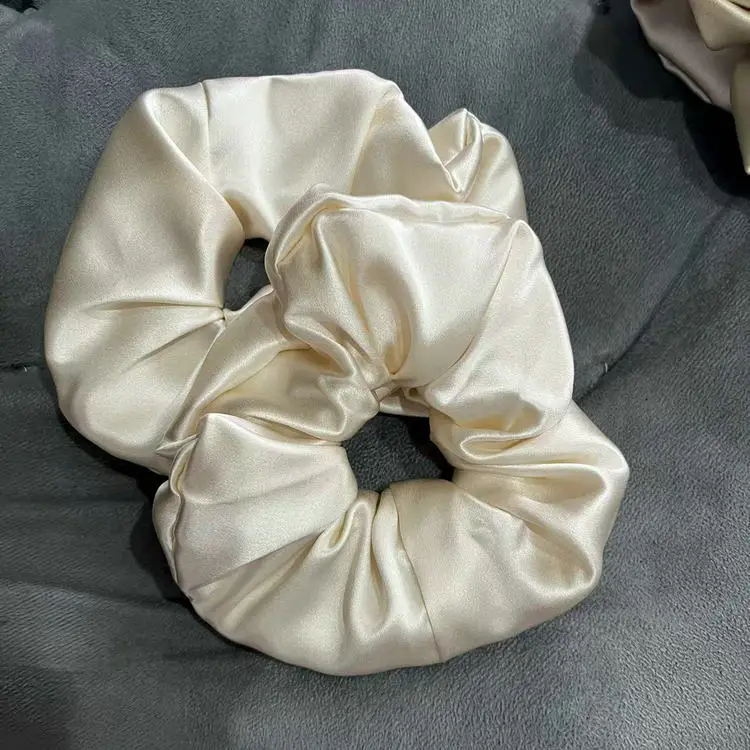 Pink Silk Hair Scrunchie 30mm High-Quality - Image 14
