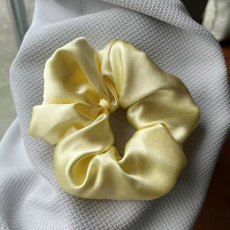 Pink Silk Hair Scrunchie 30mm High-Quality - Image 26
