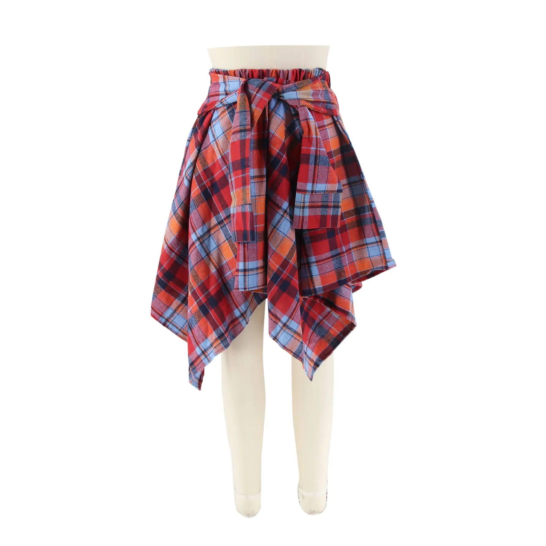 Women Crossbody Plaid Skirt & Gold Boots Set — feature 18
