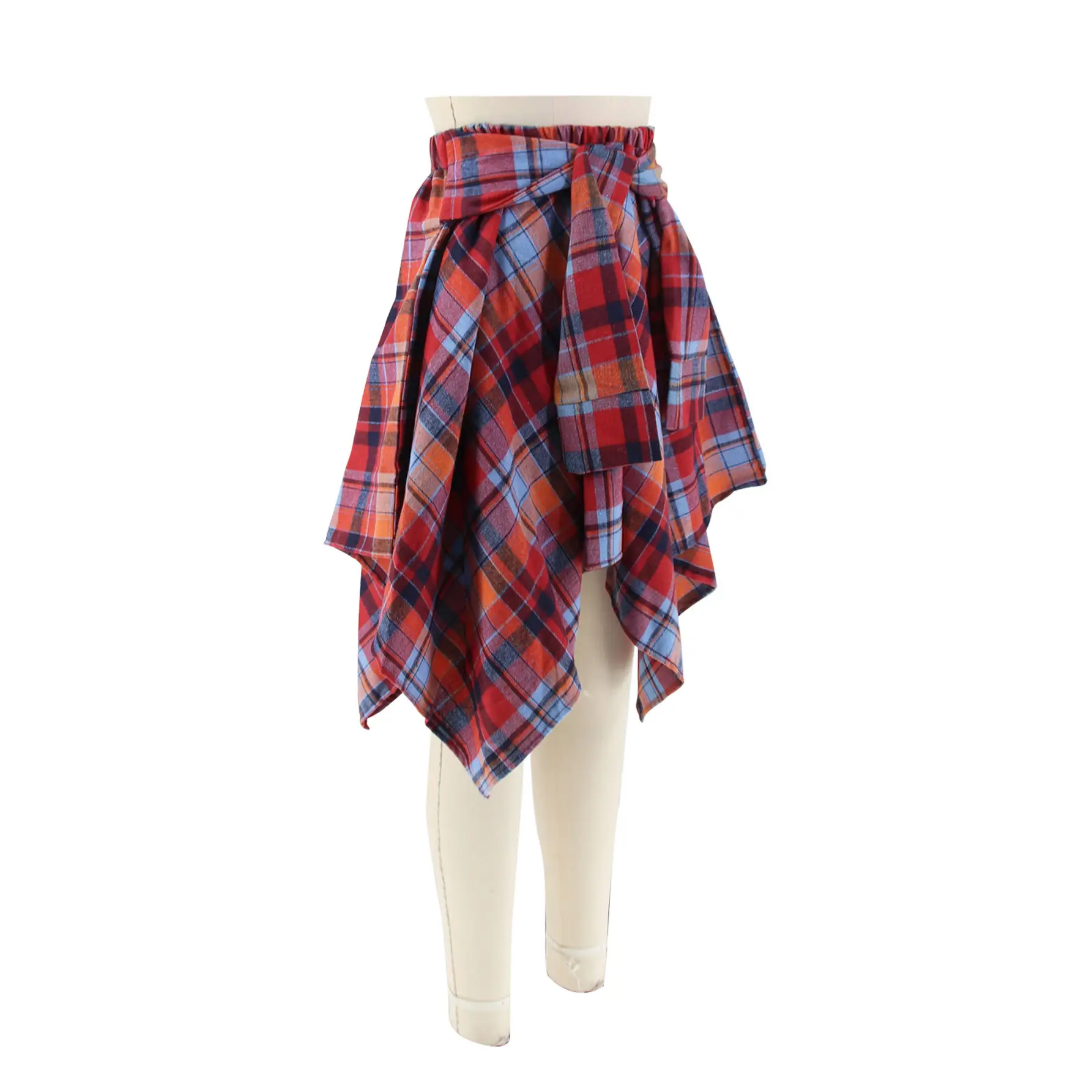 Women Crossbody Plaid Skirt & Gold Boots Set — feature 19