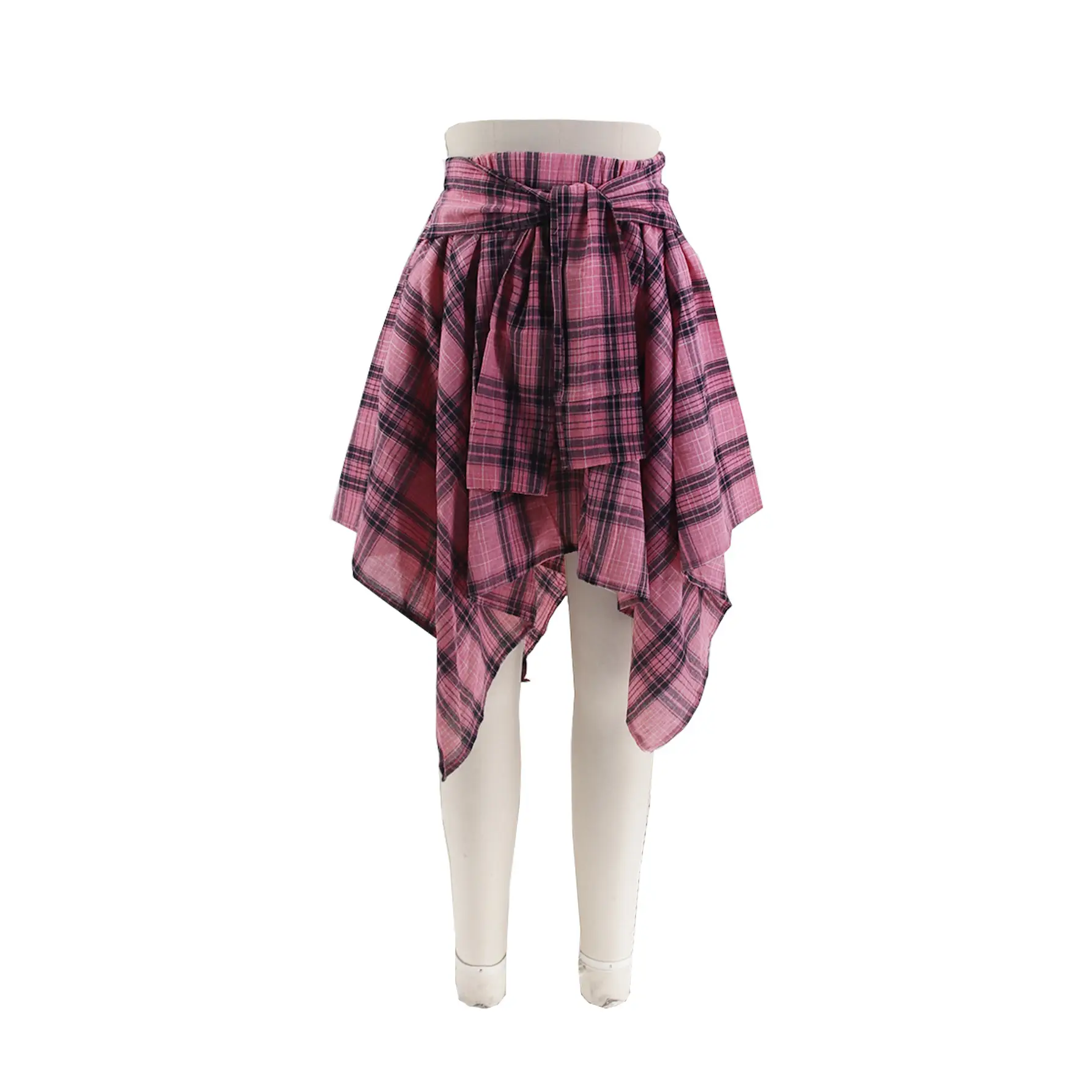 Women Crossbody Plaid Skirt & Gold Boots Set — feature 22