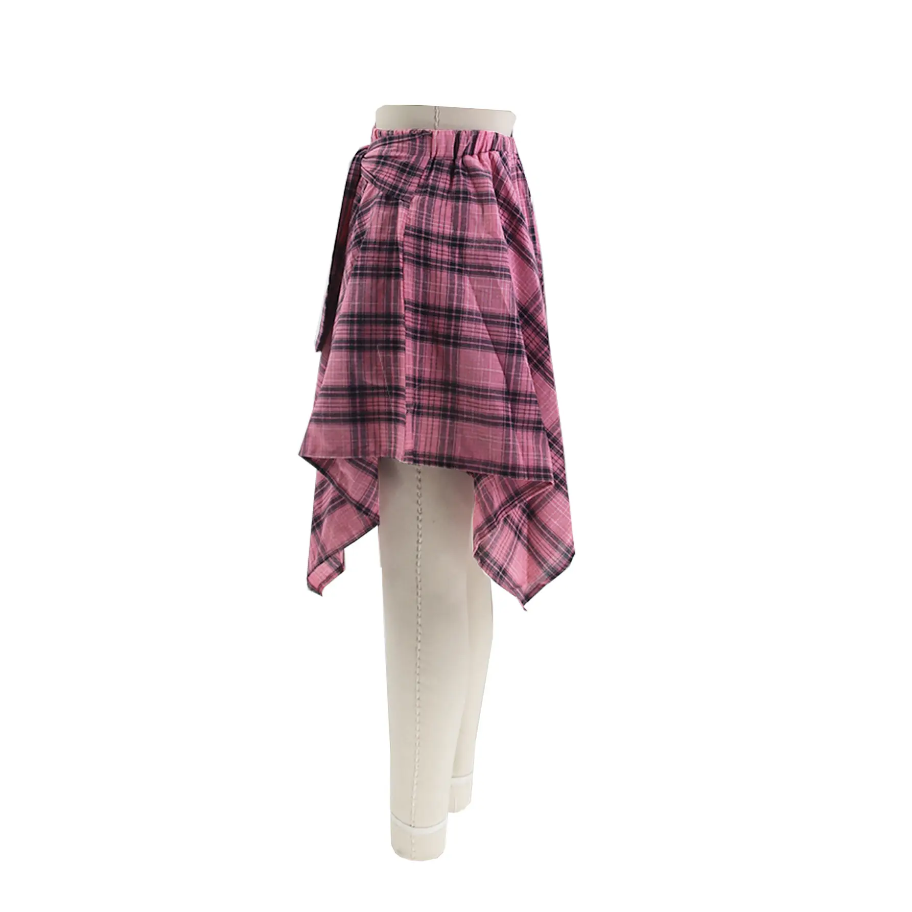Women Crossbody Plaid Skirt & Gold Boots Set — feature 23