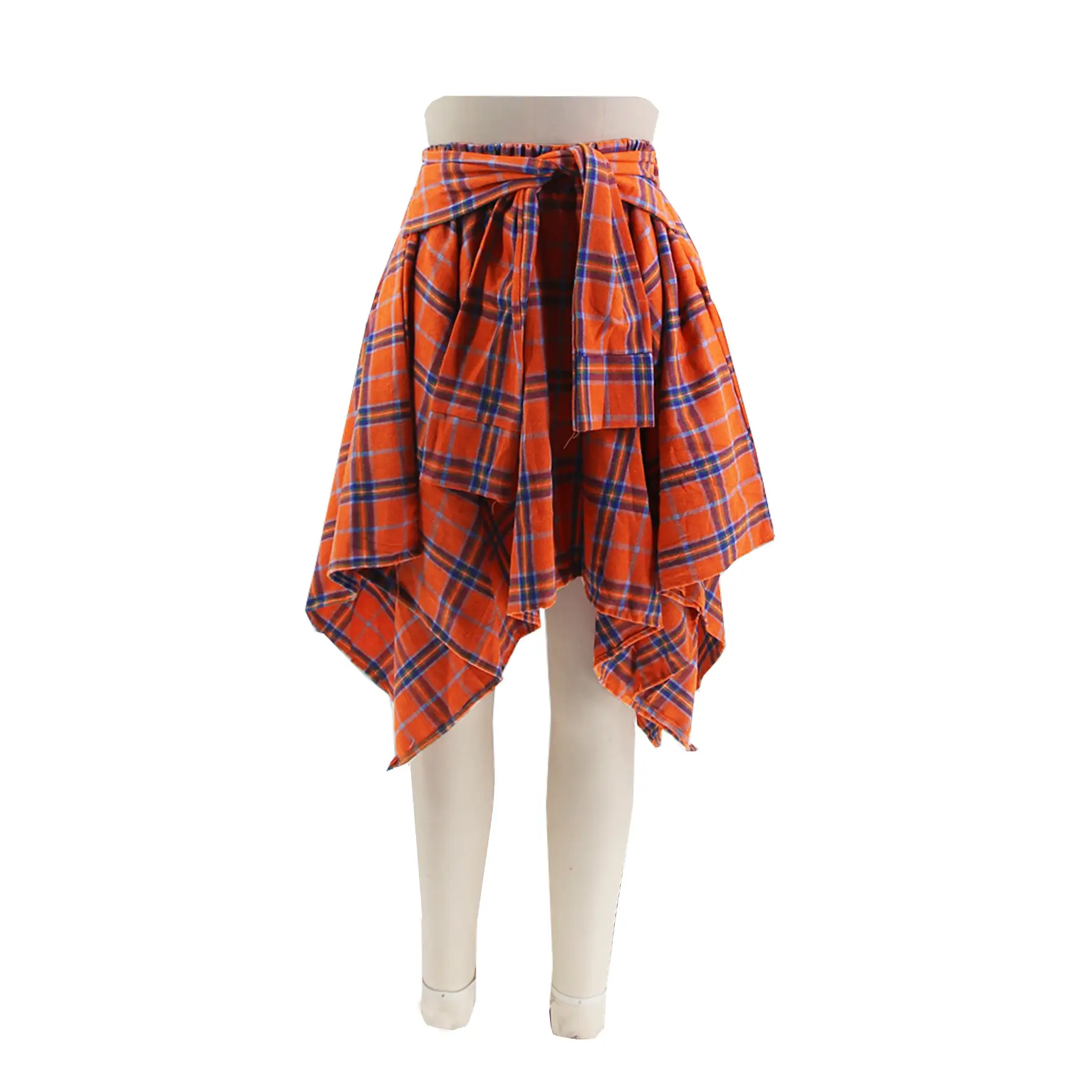 Women Crossbody Plaid Skirt & Gold Boots Set — feature 26