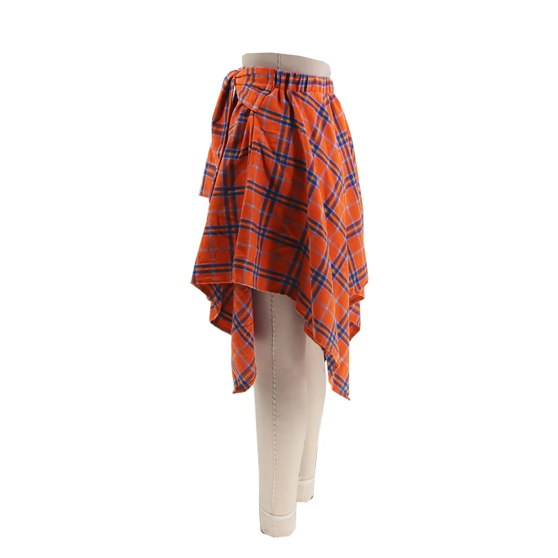 Women Crossbody Plaid Skirt & Gold Boots Set — feature 27