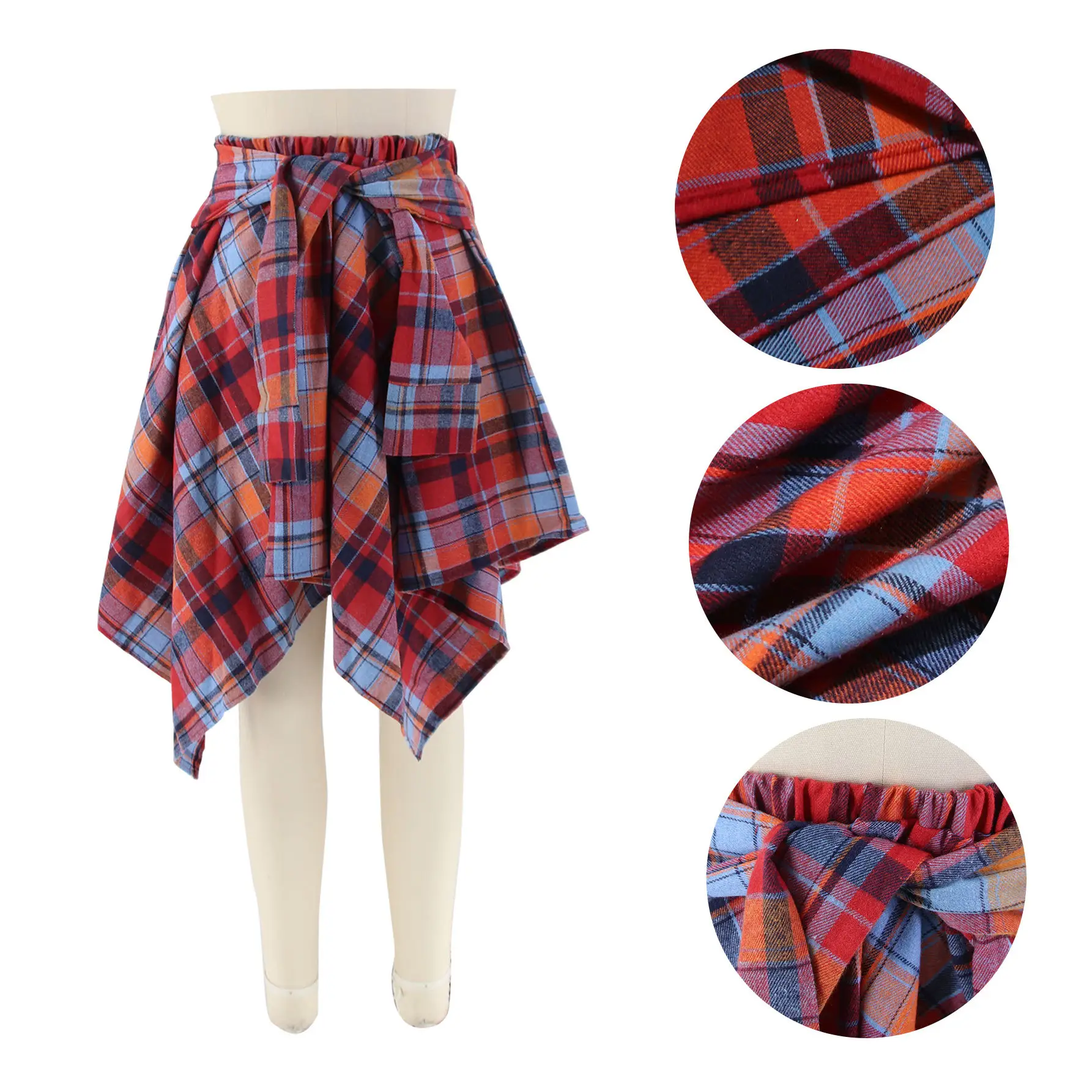 Women Crossbody Plaid Skirt & Gold Boots Set — feature 4