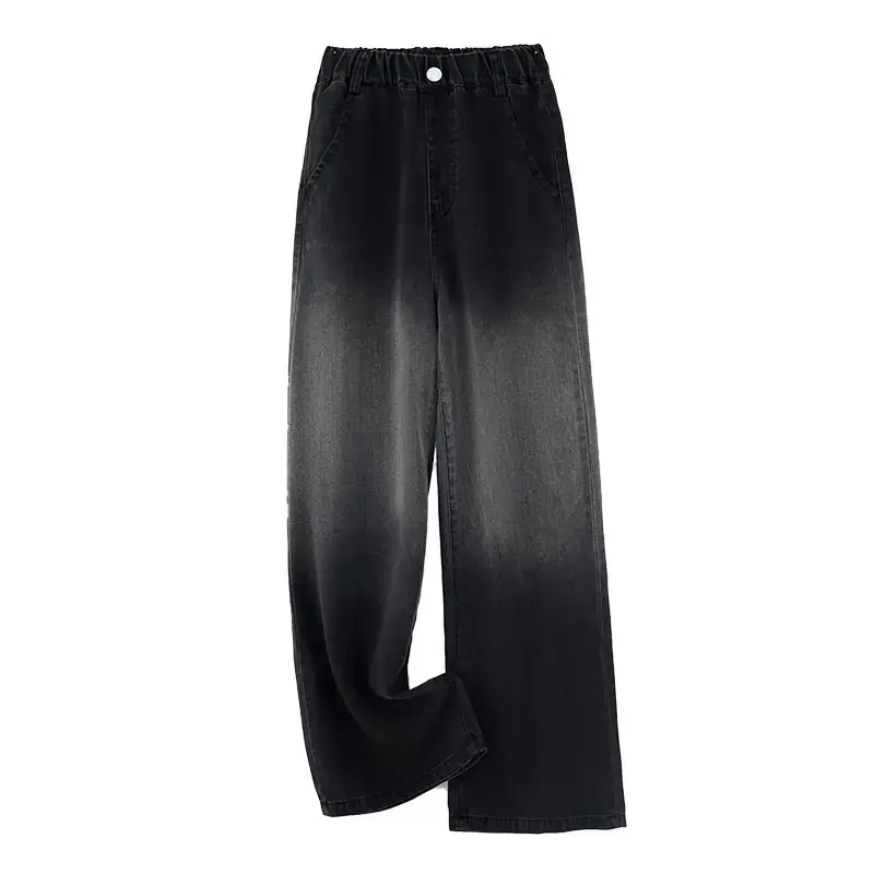 Girls Gradient Denim Wide Leg Pants Summer Casual - Image 6