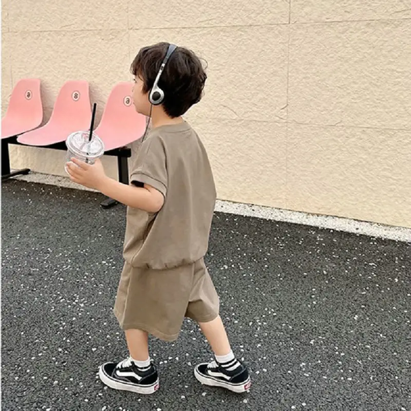 Boys Printed T-Shirt Shorts 26 Summer Export Clothing - Image 2