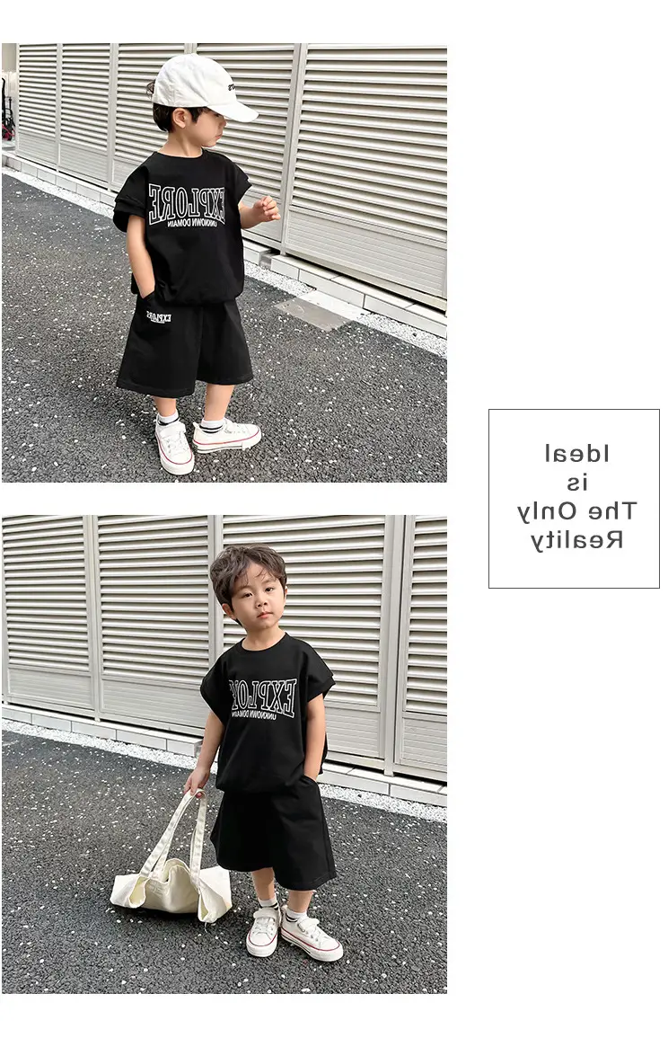 Boys Printed T-Shirt Shorts 26 Summer Export Clothing — feature 19