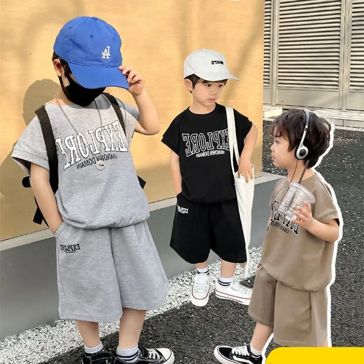 Boys Printed T-Shirt Shorts 26 Summer Export Clothing — feature 2