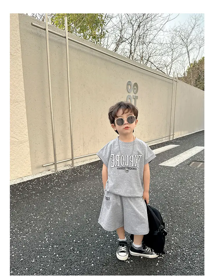 Boys Printed T-Shirt Shorts 26 Summer Export Clothing — feature 4