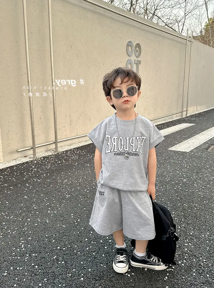 Boys Printed T-Shirt Shorts 26 Summer Export Clothing — feature 9