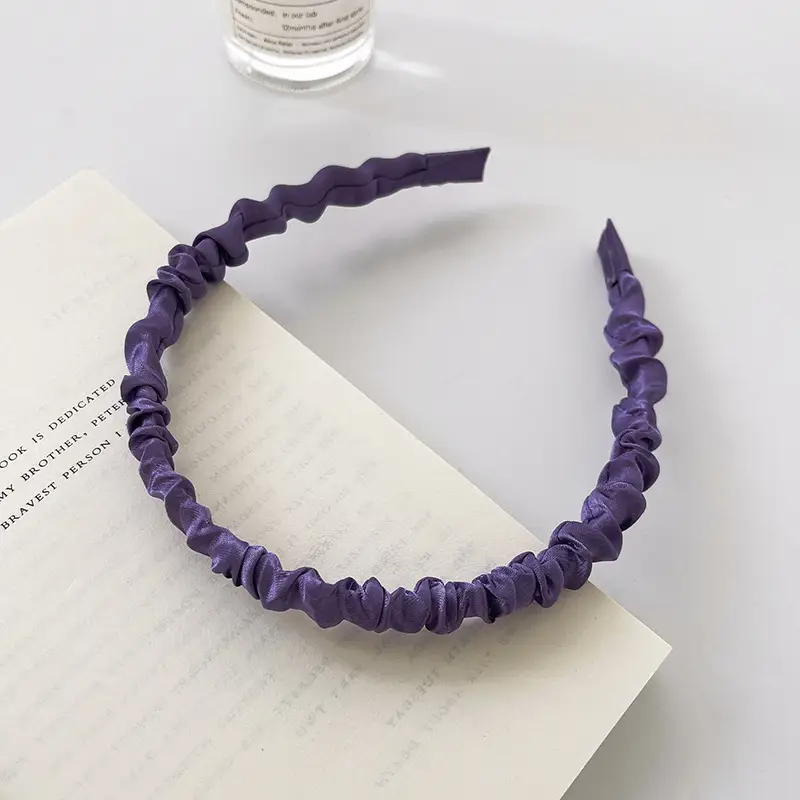 Sweet Satin Pleated Hairband for Women - Image 8