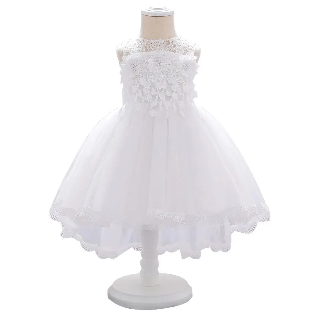 Pink Three-Dimensional Lace Sleeveless Princess Dress for Girls - Image 8