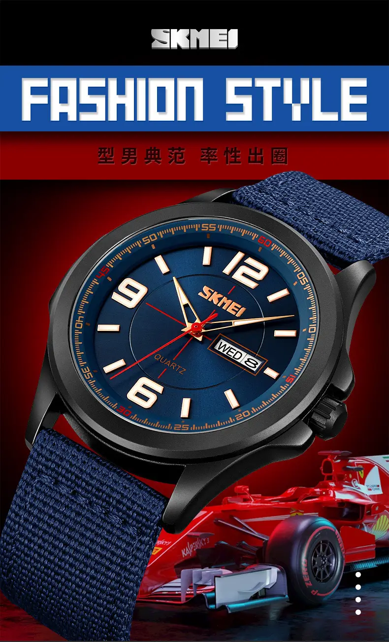 Men's Green Military Style Quartz Watch with Calendar — feature 4