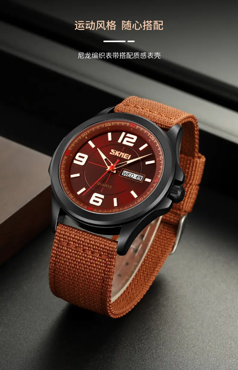 Men's Green Military Style Quartz Watch with Calendar — feature 7