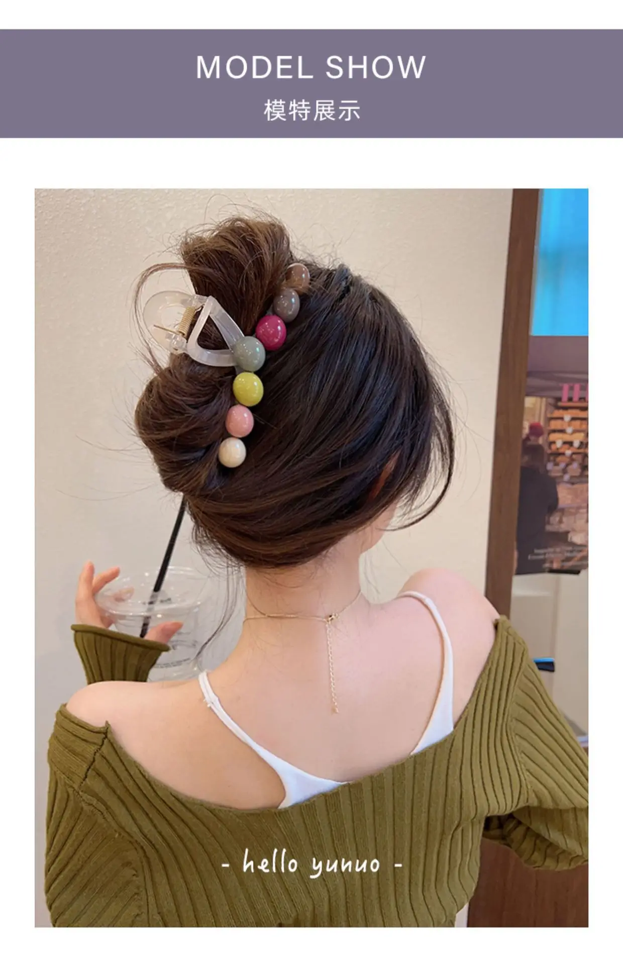 2023 New Clamp Large Hairpin with Rainbow Candy Clips — feature 1