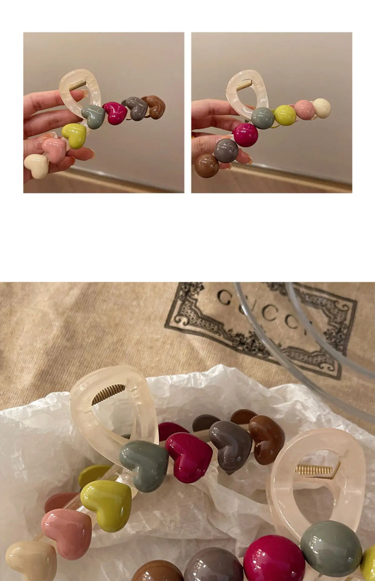 2023 New Clamp Large Hairpin with Rainbow Candy Clips — feature 2